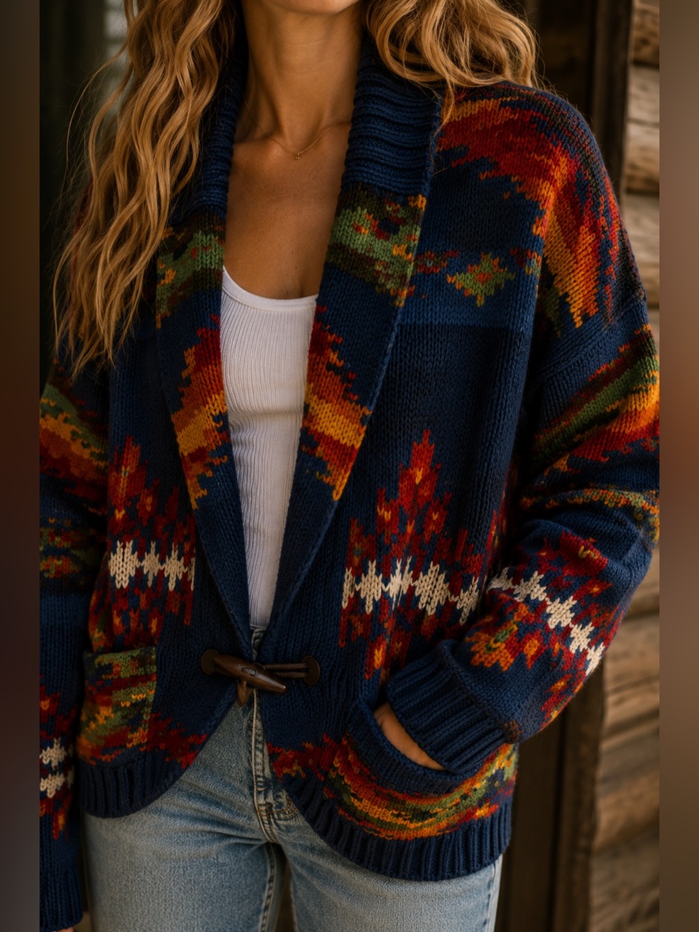 NWT Polo Ralph Lauren Limited Edition Southwestern Flag Toggle Cardigan XL - Picture 4 of 10